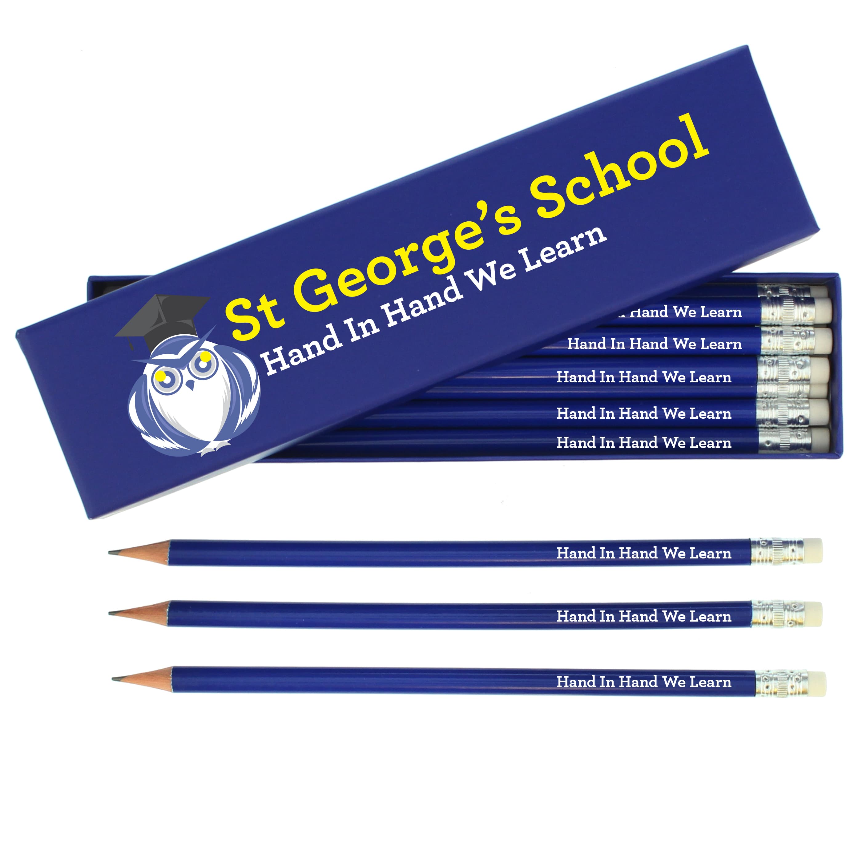 Bespoke Design Blue Pencils & Box